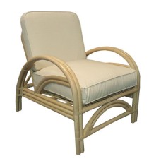 Natural Rattan Sabrina Chair White Cushion