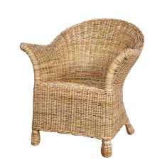 Brown Wash Rattan Lia Arm Chair