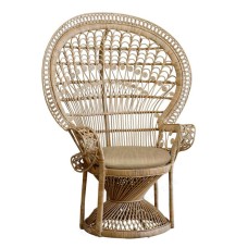 Natural Rattan Peacock Chair Brown Cushion