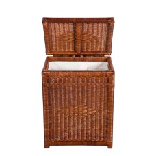 Brown Rattan Rectangular Storage With Handles