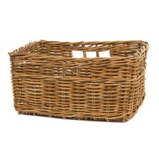 Rectangular Rattan Basket Honey Brown Finish