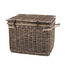 Rattan Storage Trunk Grey Wash Rectangle