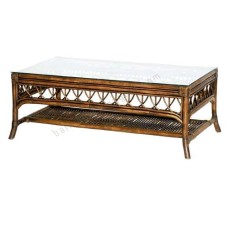 Rattan Marconi Coffee Table Candy Brown With Glass