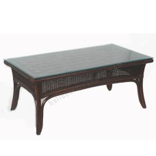 Rattan Varenna Coffee Table Dark Brown With Glass