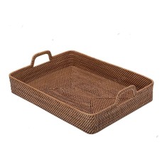 Rectangular Rattan Serving Tray Natural 55 cm