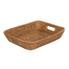 Rectangular Rattan Serving Tray Natural 40 cm