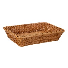 Rectangular Rattan Serving Tray Honey Brown 40 cm