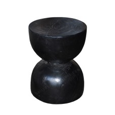 Wooden Solid Stool Black 50 cm