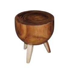 Wooden Solid Stool Natural Brown 45 cm