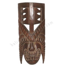 Wooden Carved TIKI Mask Antique Brown 40 cm
