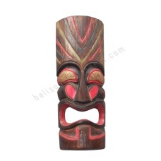 Wooden Carved TIKI Mask Red Brown 50 cm