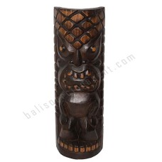 Wooden Carved TIKI Mask Antique Black 100 cm