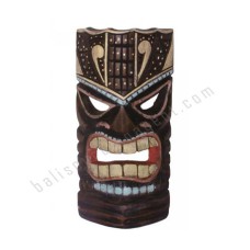 Wooden Carved Antique Brown TIKI Mask 30 cm