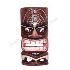 Wooden Carved Brown Red Painted TIKI Mask 30 cm