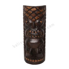 Wooden Carved TIKI Mask Antique Black 50 cm