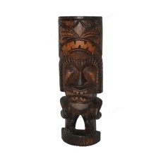 Dark Brown Tiki God Totem Statue 30 cm