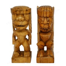 Wooden Tribal Tiki God Totem Statue Set 30 cm