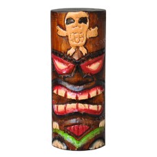 Skeleton Motif Hawaiian Tiki Totem Statue 20 cm