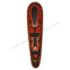 Wooden Mask Red Black Brown With Rattan 100 cm