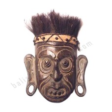 Wooden Primitive Mask Antique Brown 40 cm