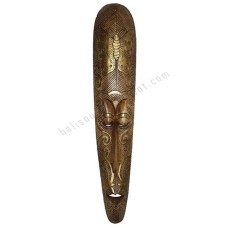 Wooden Carved Mask Butterfly Gold 100 cm