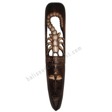 Wooden Mask With Scorpion Antique Brown 100 cm