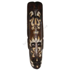 Wooden Painted Tribal Mask Dark Brown 50 cm