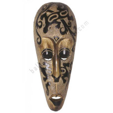 Wooden Carved African Mask Gecko Motif 50 cm