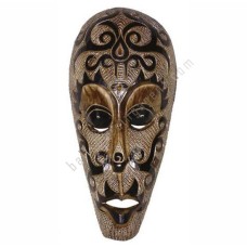 Wooden Carved African Mask Leaf Motif 50 cm