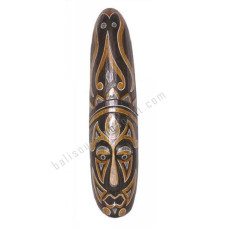 Wooden African Mask Painted Black Brown 50 cm