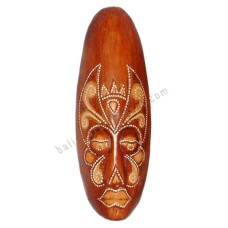 Wooden Tribal Mask Painted Brown 30 cm