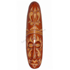 Wooden Tribal Mask Painted Brown 50 cm