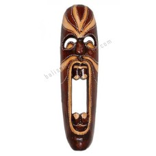 Wooden Open Mouth Mask Dark Brown 50 cm