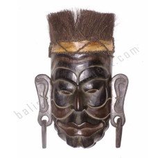 Wooden Primitive Mask With Earrings 40 cm