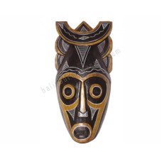 Wooden African Painted Mask Black Brown 30 cm