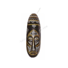 Wooden African Mask Black Brown White 30 cm