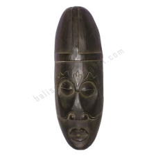 Wooden Carved Tribal Mask Antique Black 50 cm