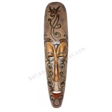 Wooden African Tribal Mask Carved Leaf 100 cm