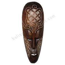 Wooden Burnt Carved African Tribal Mask 50 cm