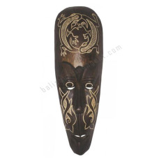 Wooden African Mask Gecko Dark Brown 50 cm