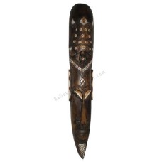 Wooden African Tribal Mask Antique Brown 100 cm