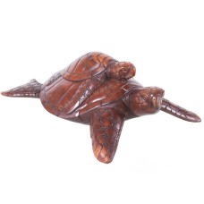 Wooden Turtle With Baby 30 cm