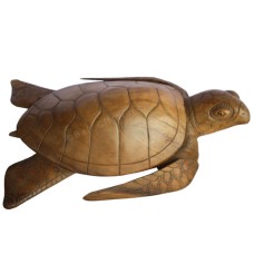 Wooden Turtle Natural Brown 50 cm