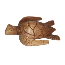 Brown Wooden Swimming Turtle 20 cm