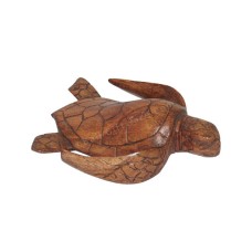 Wooden Brown Sea Turtle 15 cm