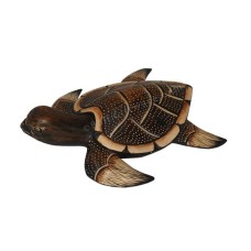 Wooden Tortoise Antique Brown 20 cm