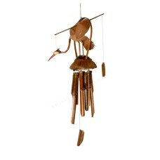 Brown Bamboo Wind Chime Heron 135 cm