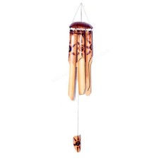 Bamboo Wind Chime Burnt Motif 100 cm