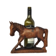 Wooden Wine Bottle Holder Horse 23 cm