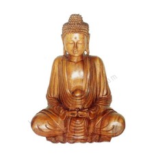 Wooden Natural Brown Meditation Buddha 40 cm